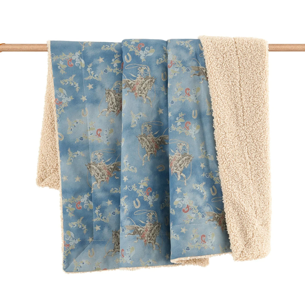 Lee Western Washed Denim Teddy-Backed Throw TP2483TH-OS-BL