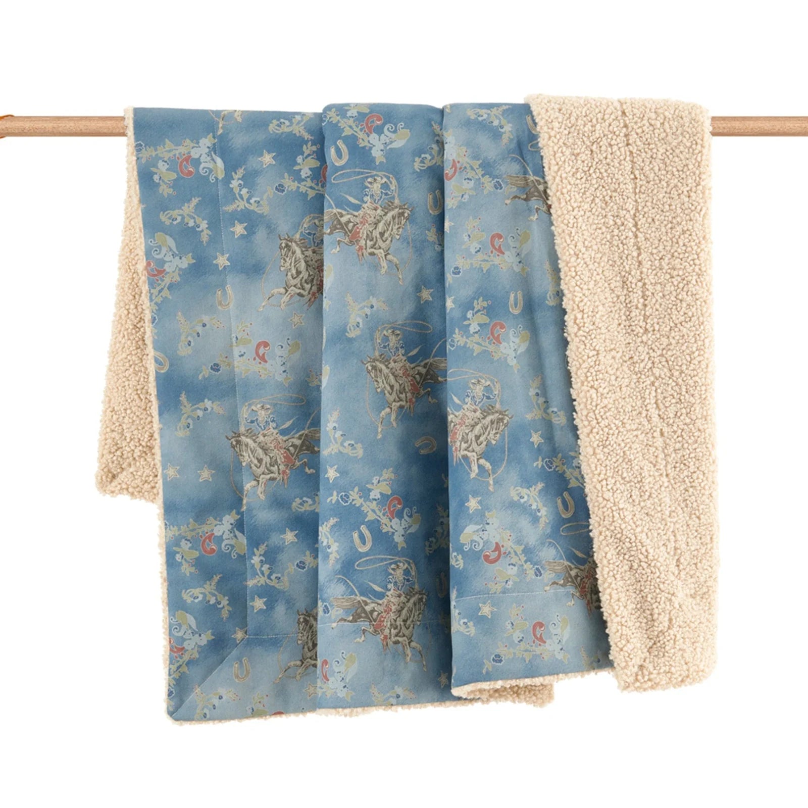 Lee Western Washed Denim Teddy-Backed Throw TP2483TH-OS-BL