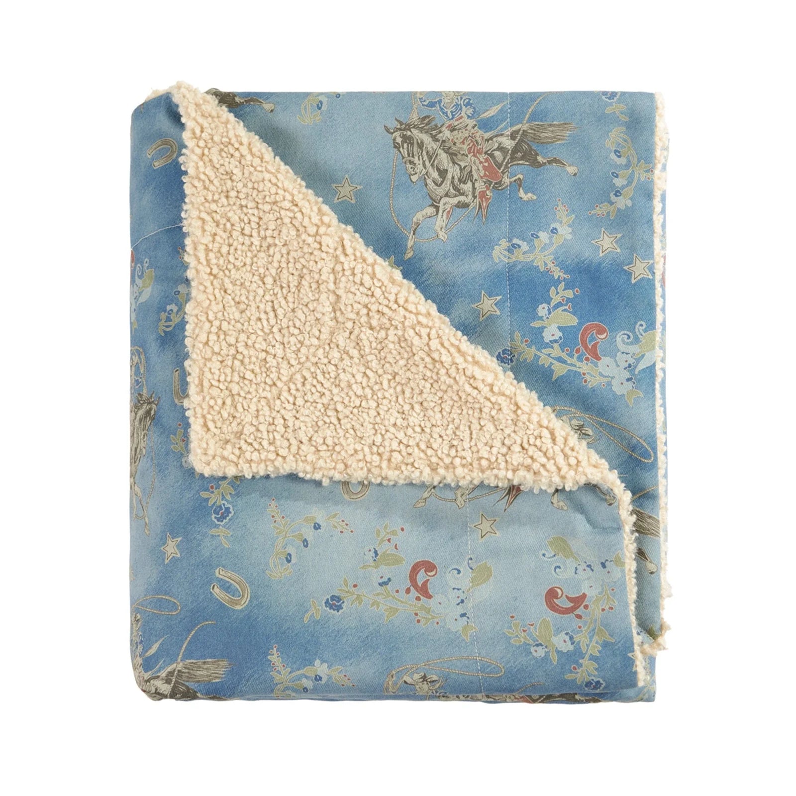 Lee Western Washed Denim Teddy-Backed Throw TP2483TH-OS-BL