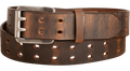 Crazy Horse Non Stitched Double Prong Water Buffalo Leather Belt With Nickel Roller 1.50" 130-45-36