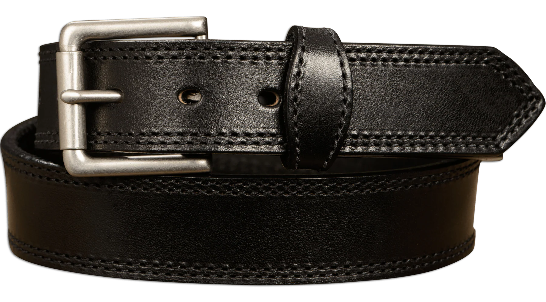 The Maverick: Men's Black Leather Belt 8018-18