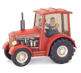 Red Tractor With Santa With Swirling Glitter Spinning Water Lantern - 76874