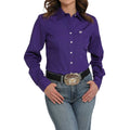 WOMENS CINCH SOLID BUTTON DOWN PURPLE MSW9164076