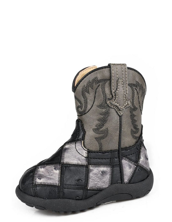 INFANT ROPER BLACK GREY PATCHWORK  BOOTS 09-016-1902-3769