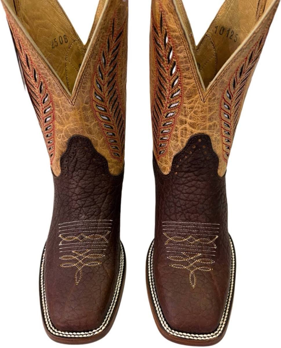 HONDO BOOTS MEN'S BULLHIDE WESTERN BOOTS - BROAD SQUARE TOE 2508