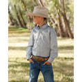 Cinch Boys Youth Light Blue Striped Button Down MTW7060428