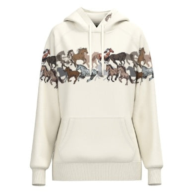 Women's HOOEY Cream Hoody with Horse HH2606CR