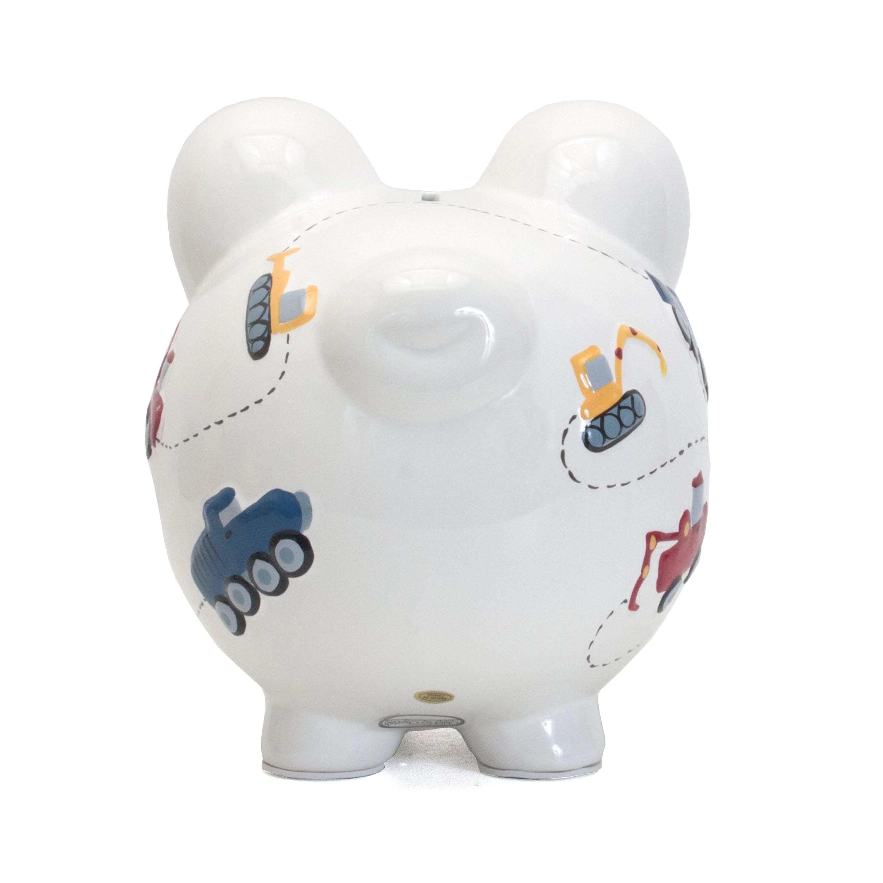 White Construction Large Piggy Bank 3617WH