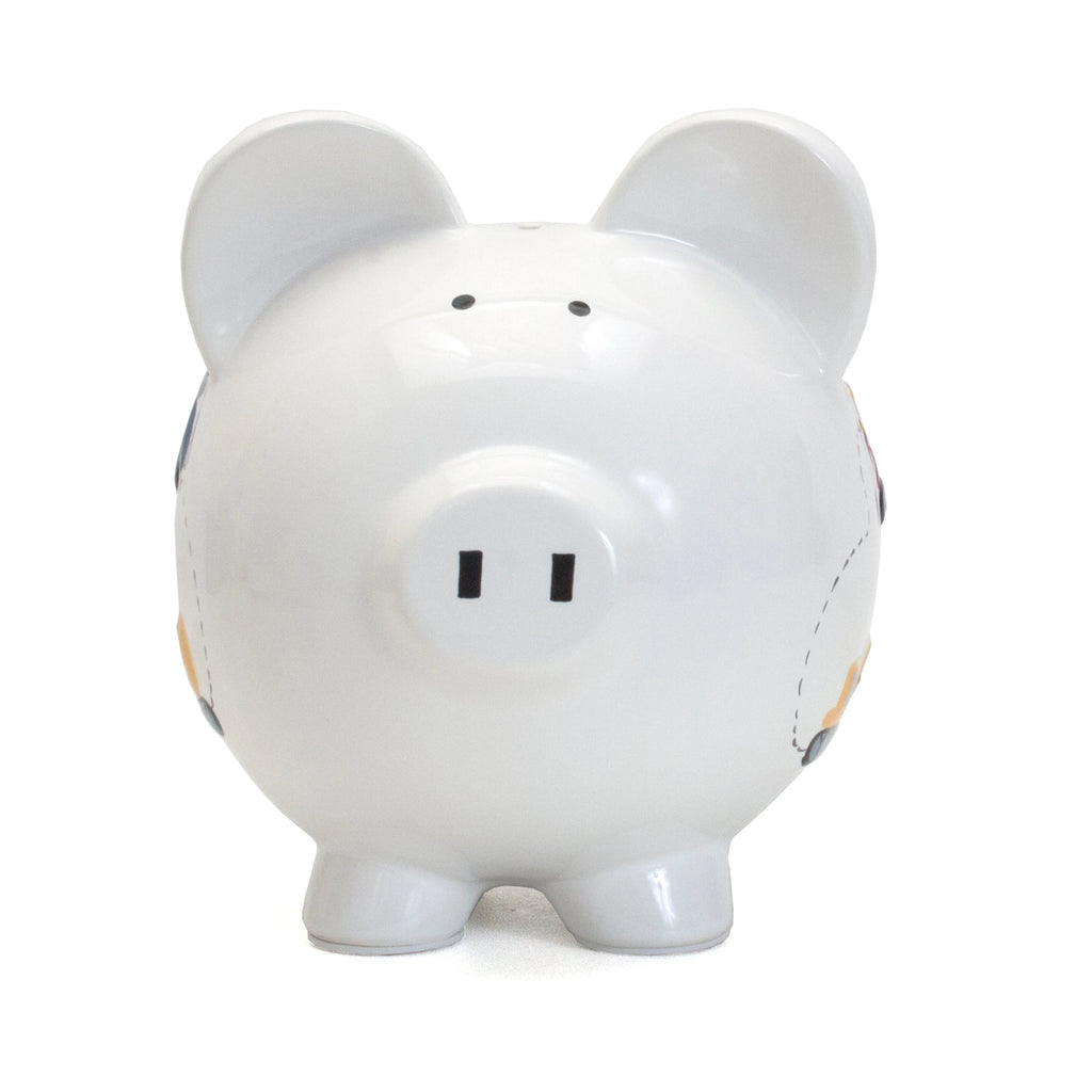 White Construction Large Piggy Bank 3617WH