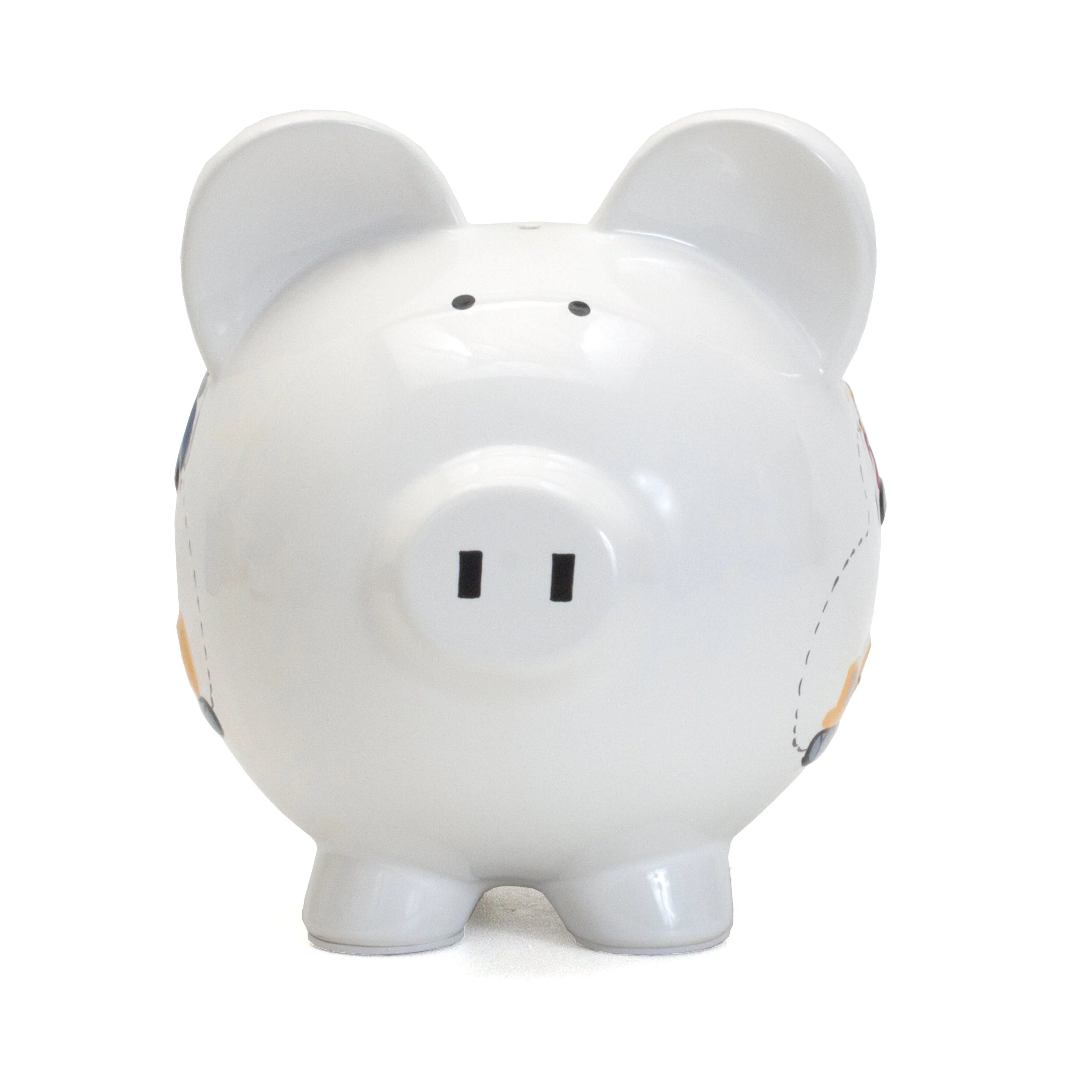 White Construction Large Piggy Bank 3617WH
