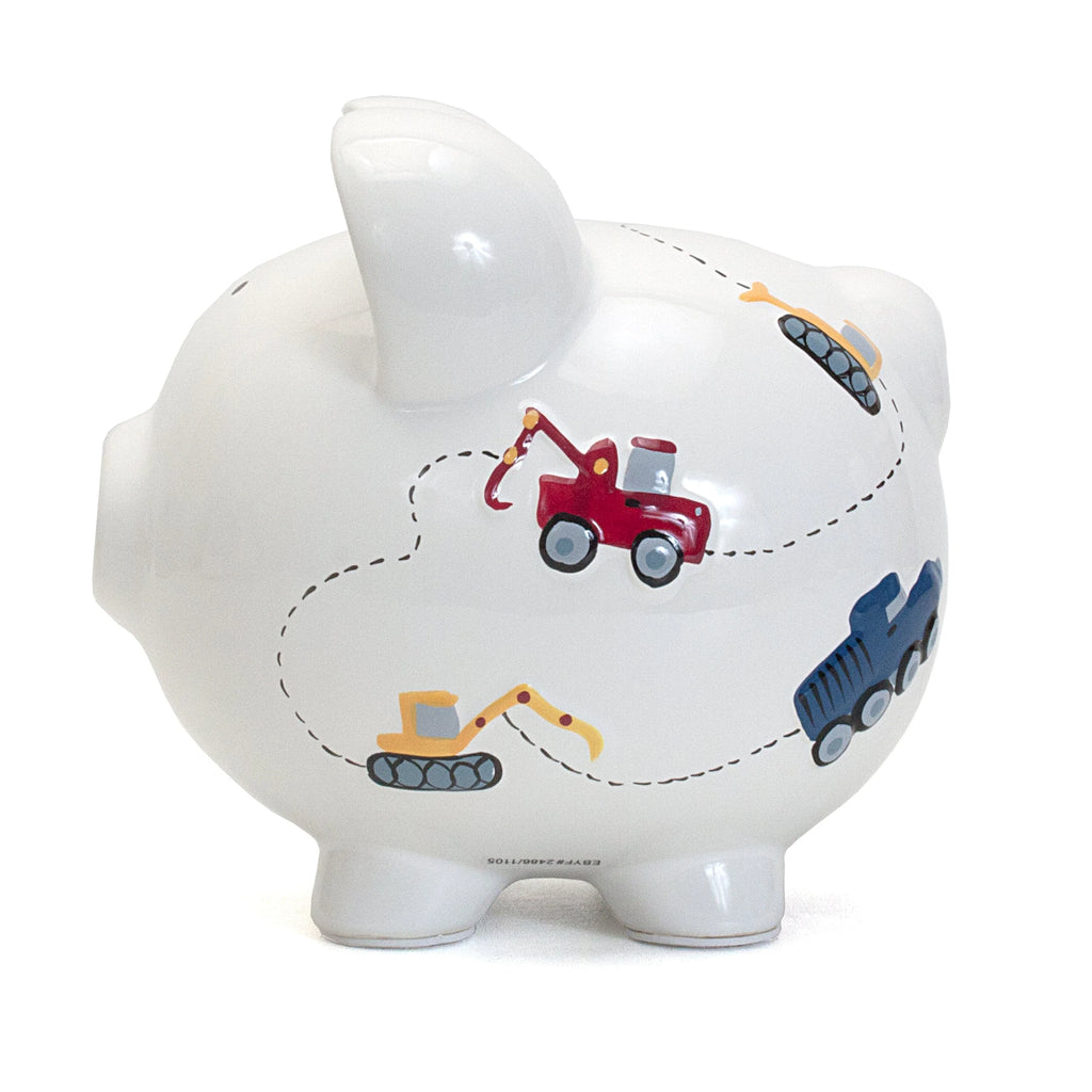 White Construction Large Piggy Bank 3617WH